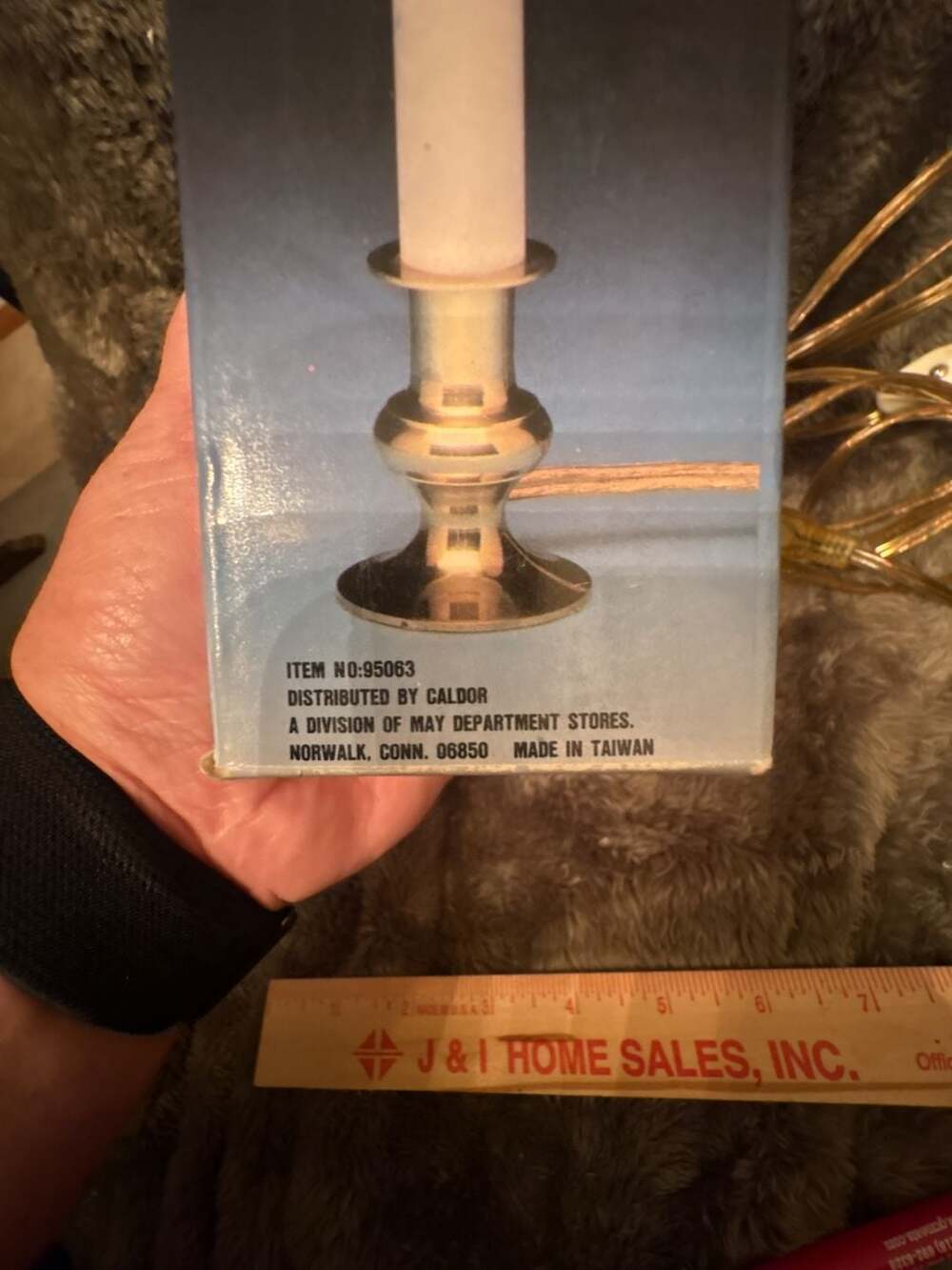 Caldor Solid Brass Electric Candle Lamp Item No. 95063 - Picture 3 of 9